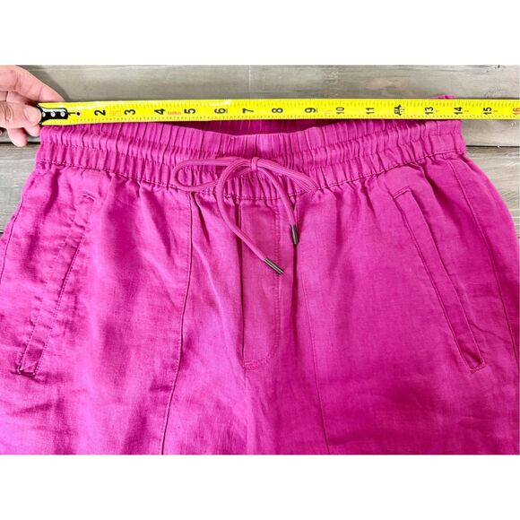 Athleta Retreat 100% Linen Wide Leg Pants Iceland Pink Travel Resort Coastal Wom - Picture 9 of 13